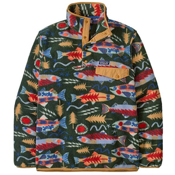 salmon energy patagonia synchilla snap-t recycled fleece pullover - Picture 2 of 4